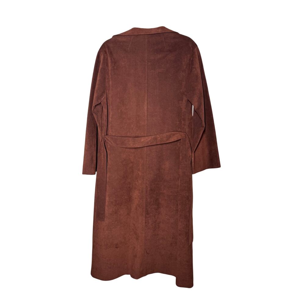 VINTAGE JERRY SILVERMAN SUEDE TRENCH COAT BROWN GORGEOUSE MADE IN USA - Picture 5 of 11
